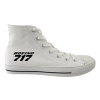 Thumbnail for Boeing 717 & Text Designed Long Canvas Shoes (Women)