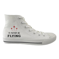 Thumbnail for I'D Rather Be Flying Designed Long Canvas Shoes (Women)