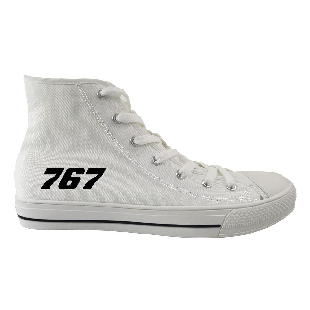 767 Flat Text Designed Long Canvas Shoes (Men)