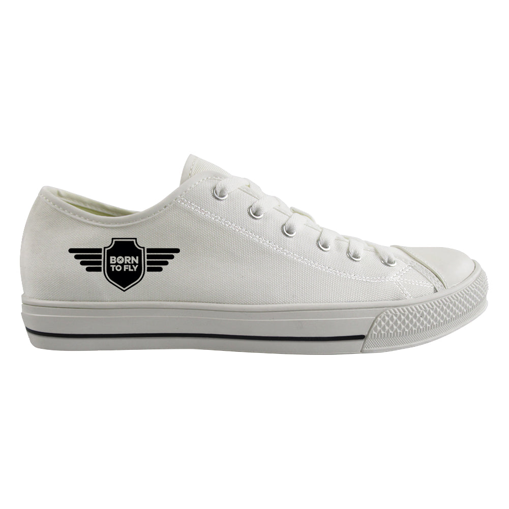Born To Fly & Badge Designed Canvas Shoes (Men)