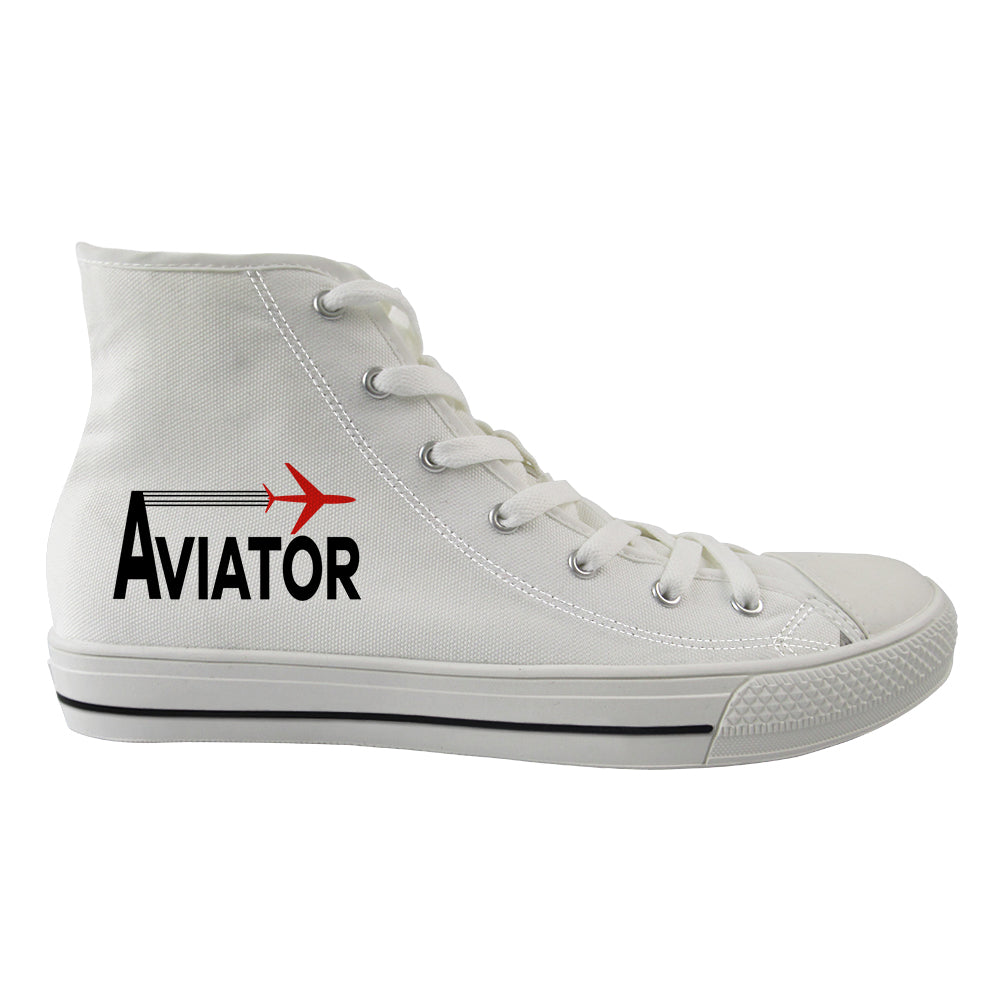 Aviator Designed Long Canvas Shoes (Women)