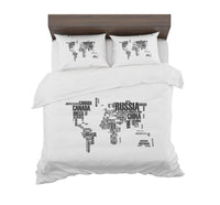 Thumbnail for World Map (Text) Designed Bedding Sets