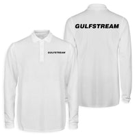 Thumbnail for Gulfstream & Text Designed Long Sleeve Polo T-Shirts (Double-Side)