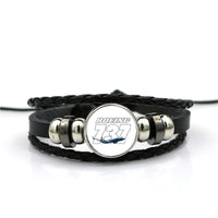 Thumbnail for Super Boeing 737+Text Designed Leather Bracelets