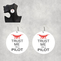 Thumbnail for Trust Me I'm a Pilot (Drone) Designed Wooden Drop Earrings