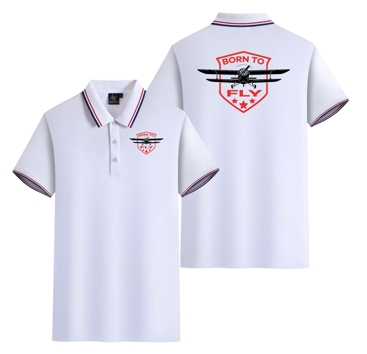 Super Born To Fly Designed Stylish Polo T-Shirts (Double-Side)