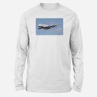 Thumbnail for Landing British Airways A380 Designed Long-Sleeve T-Shirts