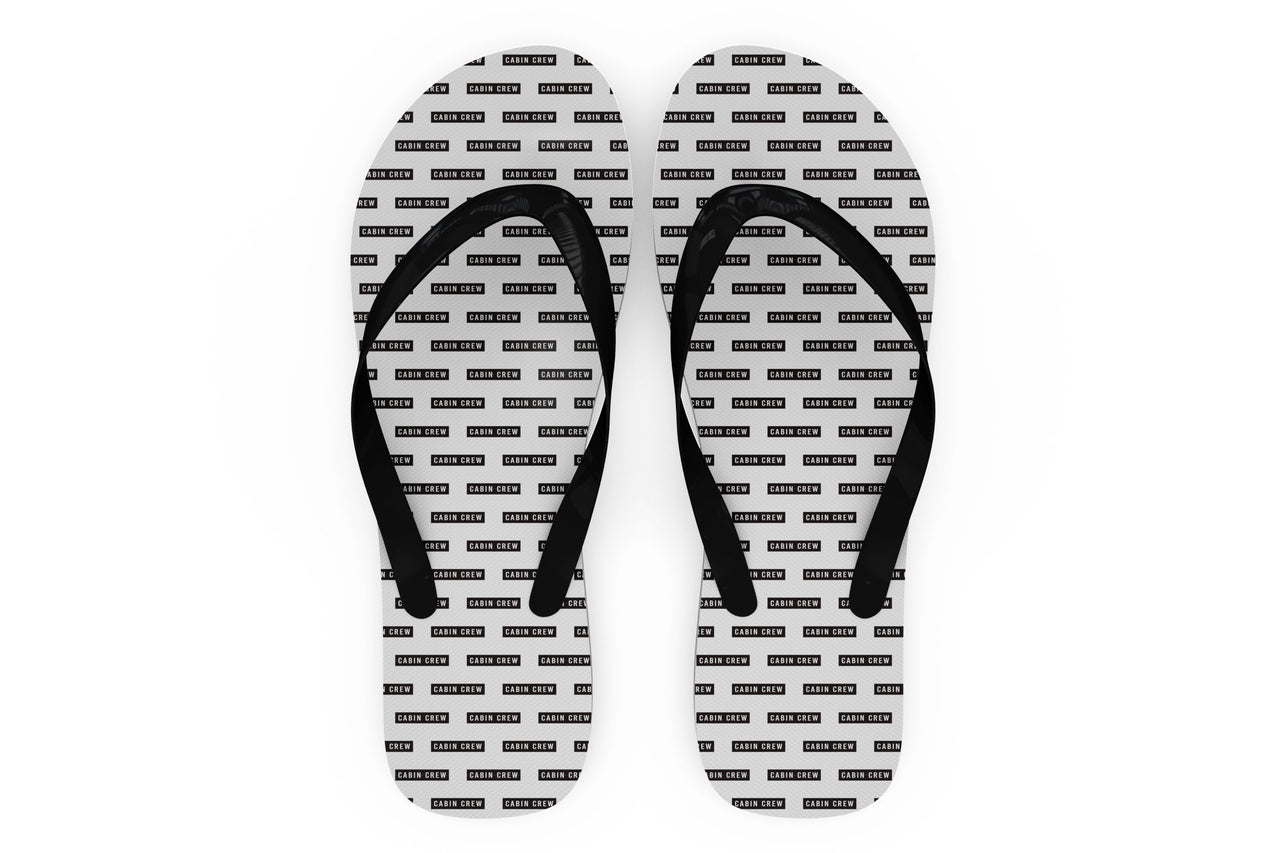 Cabin Crew Text Designed Slippers (Flip Flops)