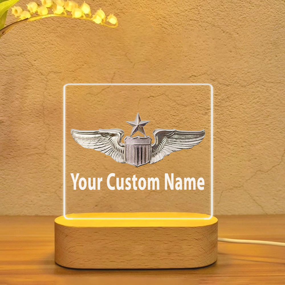 Custom Name (US Air Force & Star) Designed Night Lamp