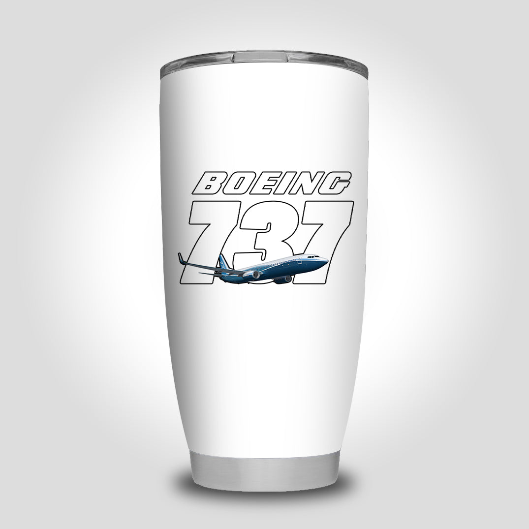 Super Boeing 737+Text Designed Tumbler Travel Mugs
