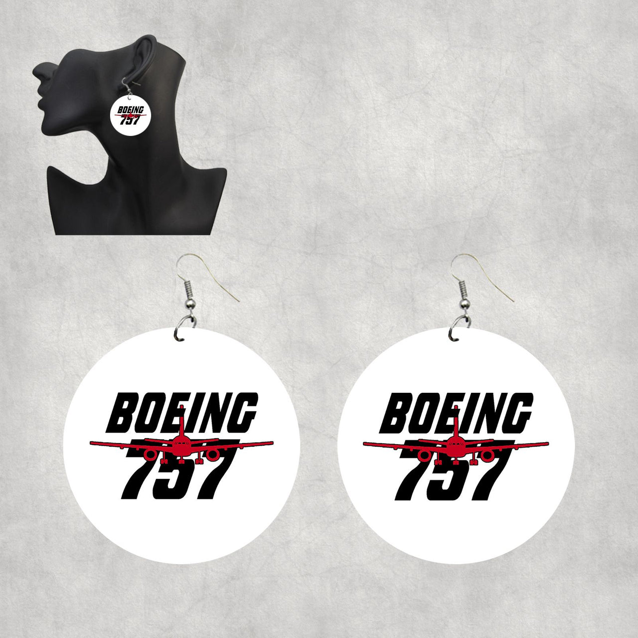 Amazing Boeing 757 Designed Wooden Drop Earrings
