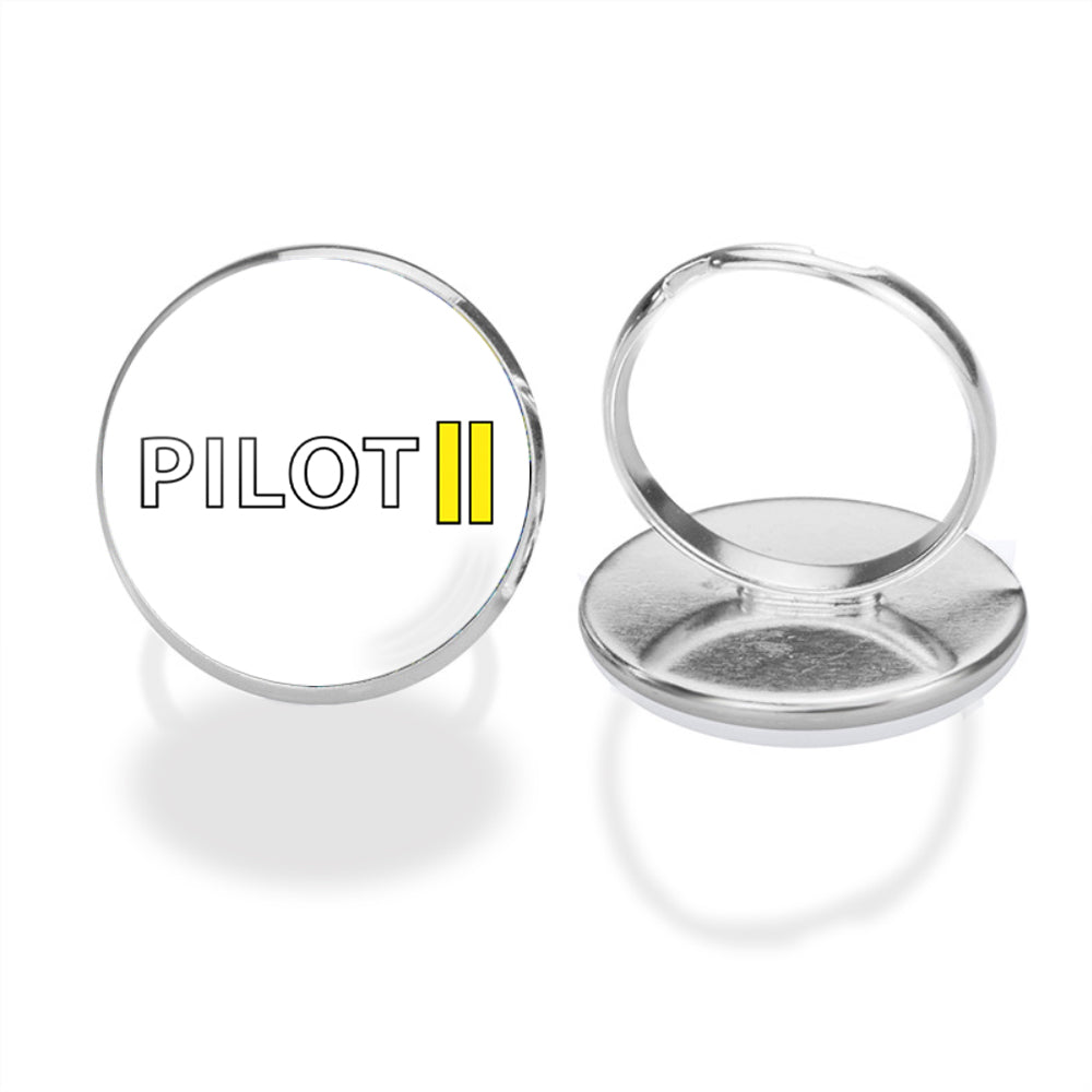 Pilot & Stripes (2 Lines) Designed Rings
