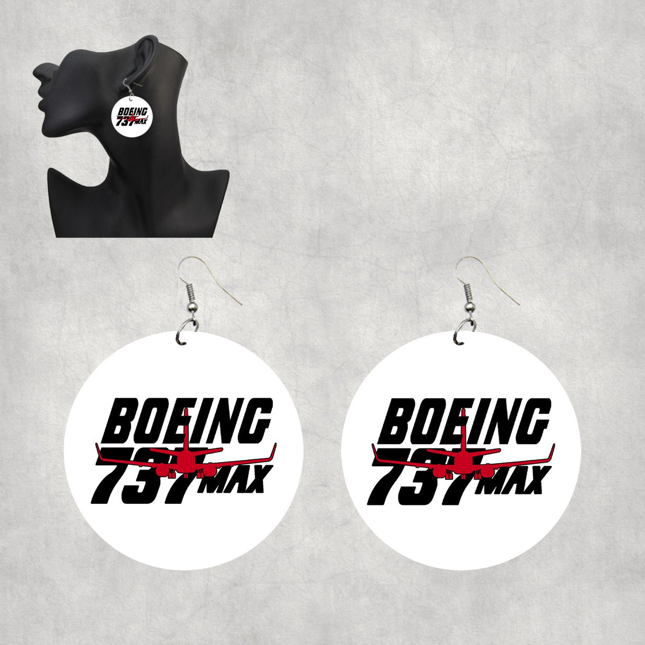 Amazing 737 Max Designed Wooden Drop Earrings