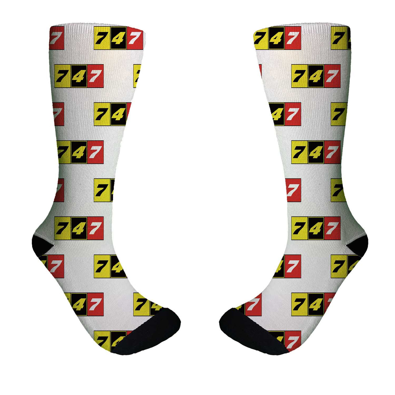 Flat Colourful 747 Designed Socks