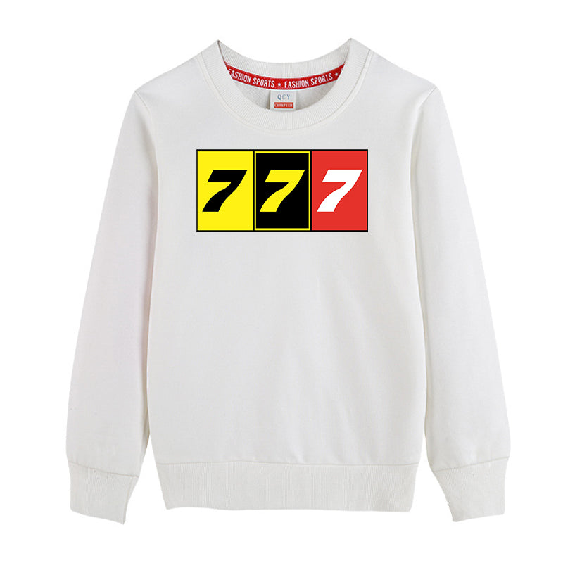 Flat Colourful 777 Designed "CHILDREN" Sweatshirts