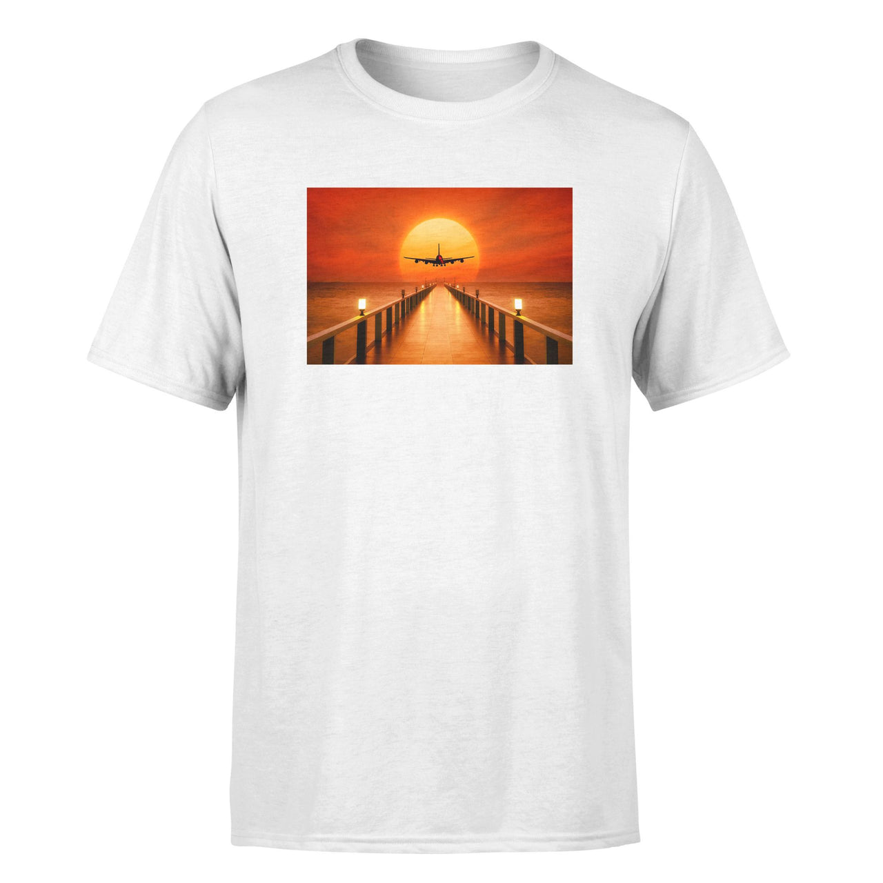 Airbus A380 Towards Sunset Designed T-Shirts
