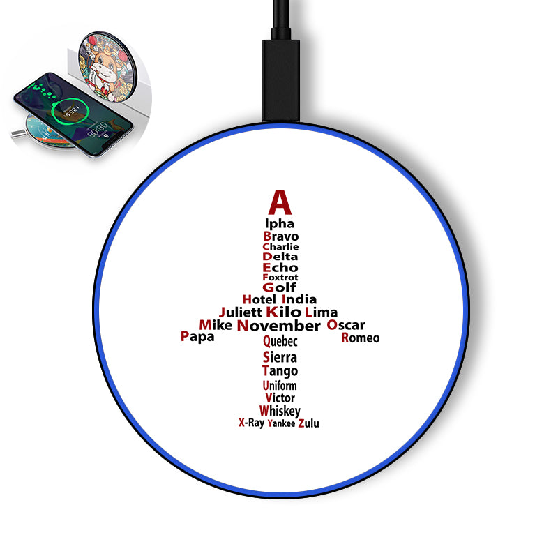 Airplane Shape Aviation Alphabet Designed Wireless Chargers