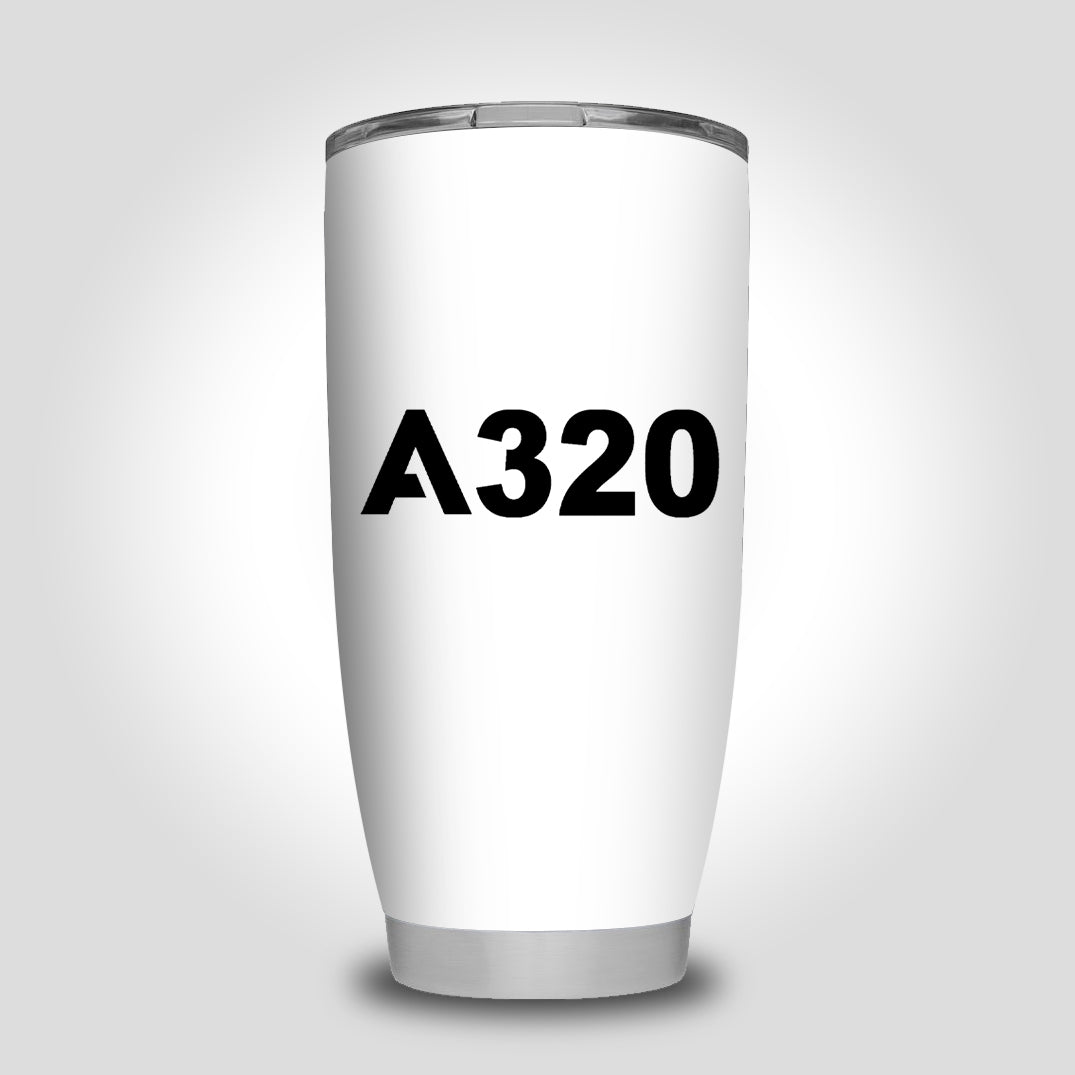 A320 Flat Text Designed Tumbler Travel Mugs