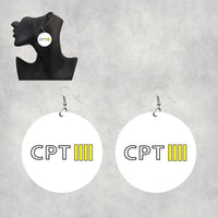 Thumbnail for CPT & 4 Lines Designed Wooden Drop Earrings