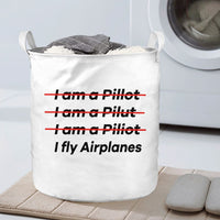 Thumbnail for I Fly Airplanes Designed Laundry Baskets