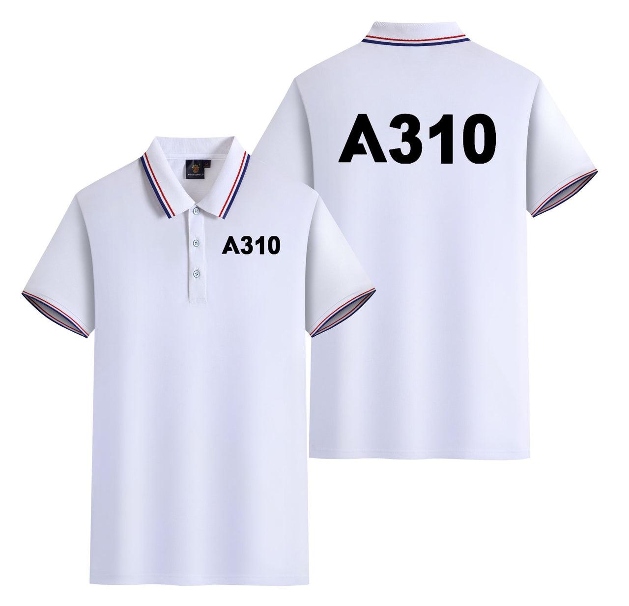 A310 Flat Text Designed Stylish Polo T-Shirts (Double-Side)
