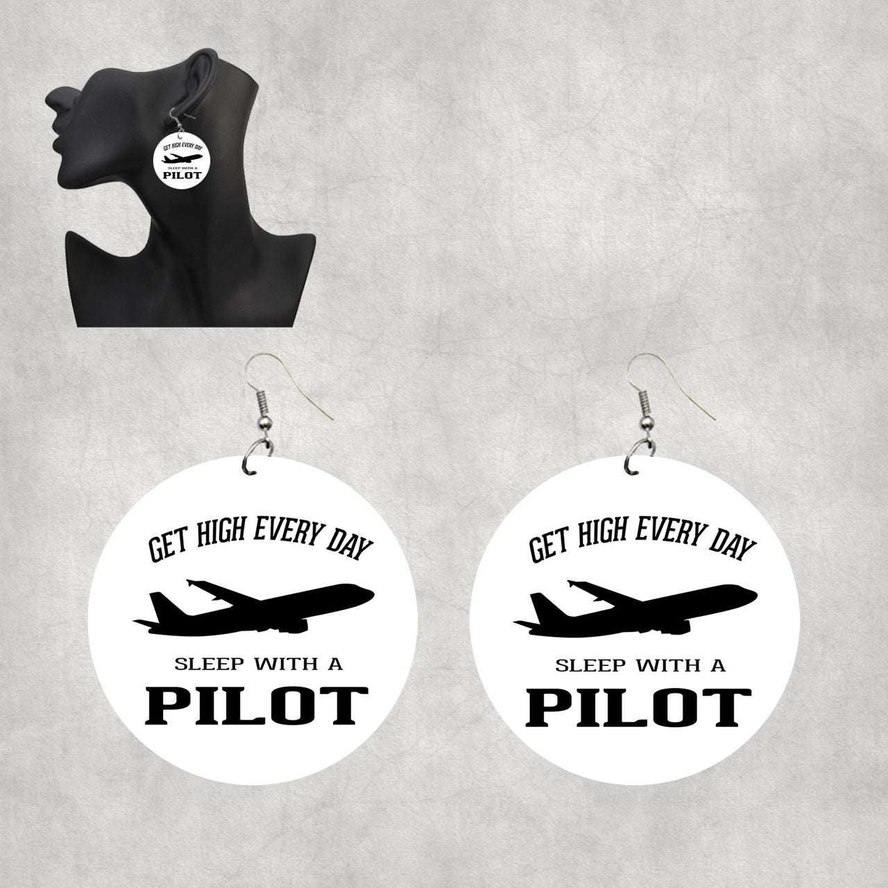 Get High Every Day Sleep With A Pilot Designed Wooden Drop Earrings