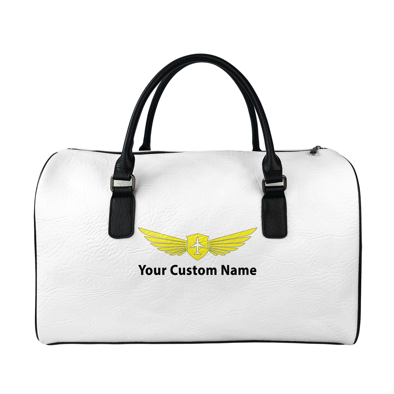 Custom Name (Badge 2) Designed Leather Travel Bag