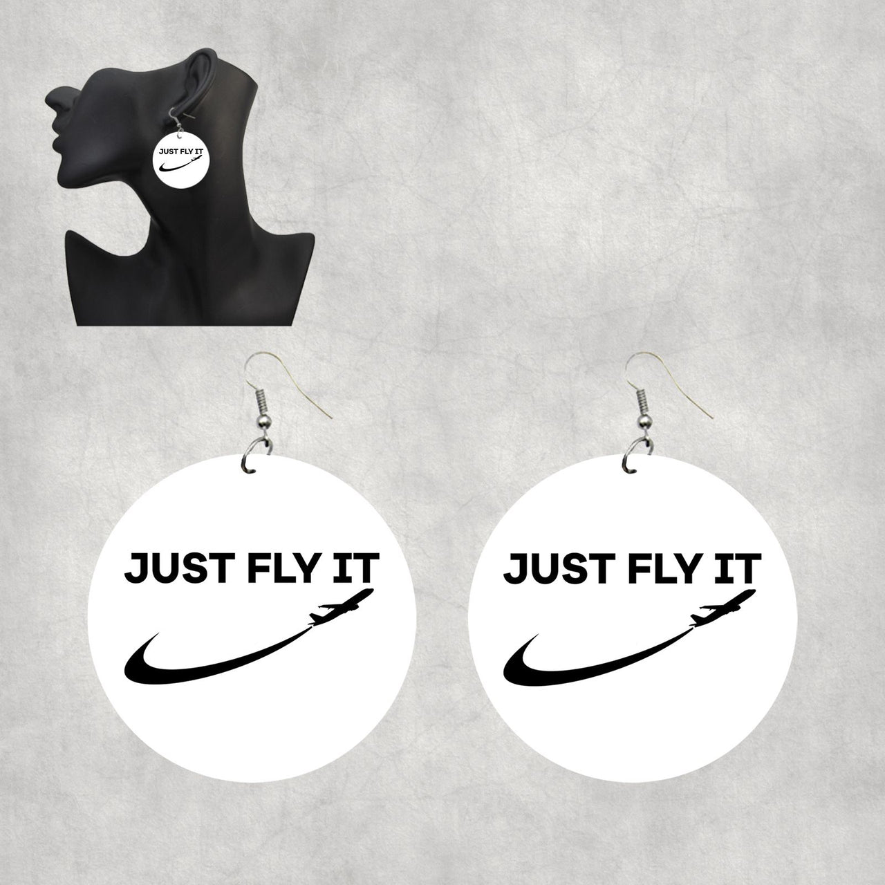 Just Fly It 2 Designed Wooden Drop Earrings