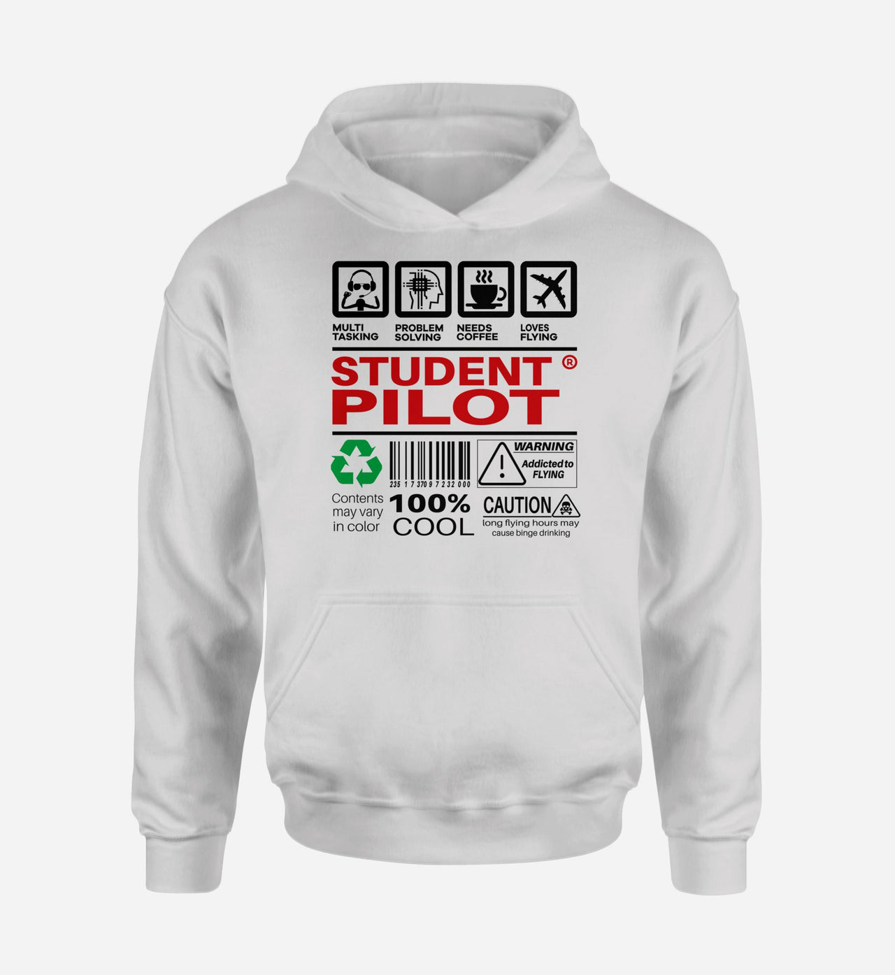Student Pilot Label Designed Hoodies