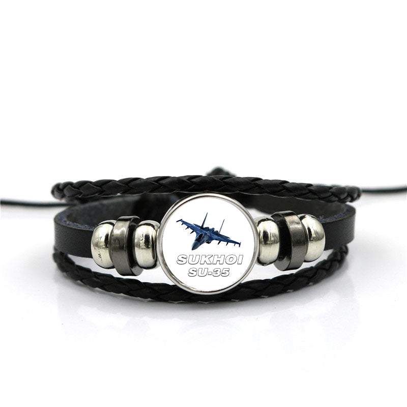 The Sukhoi SU-35 Designed Leather Bracelets