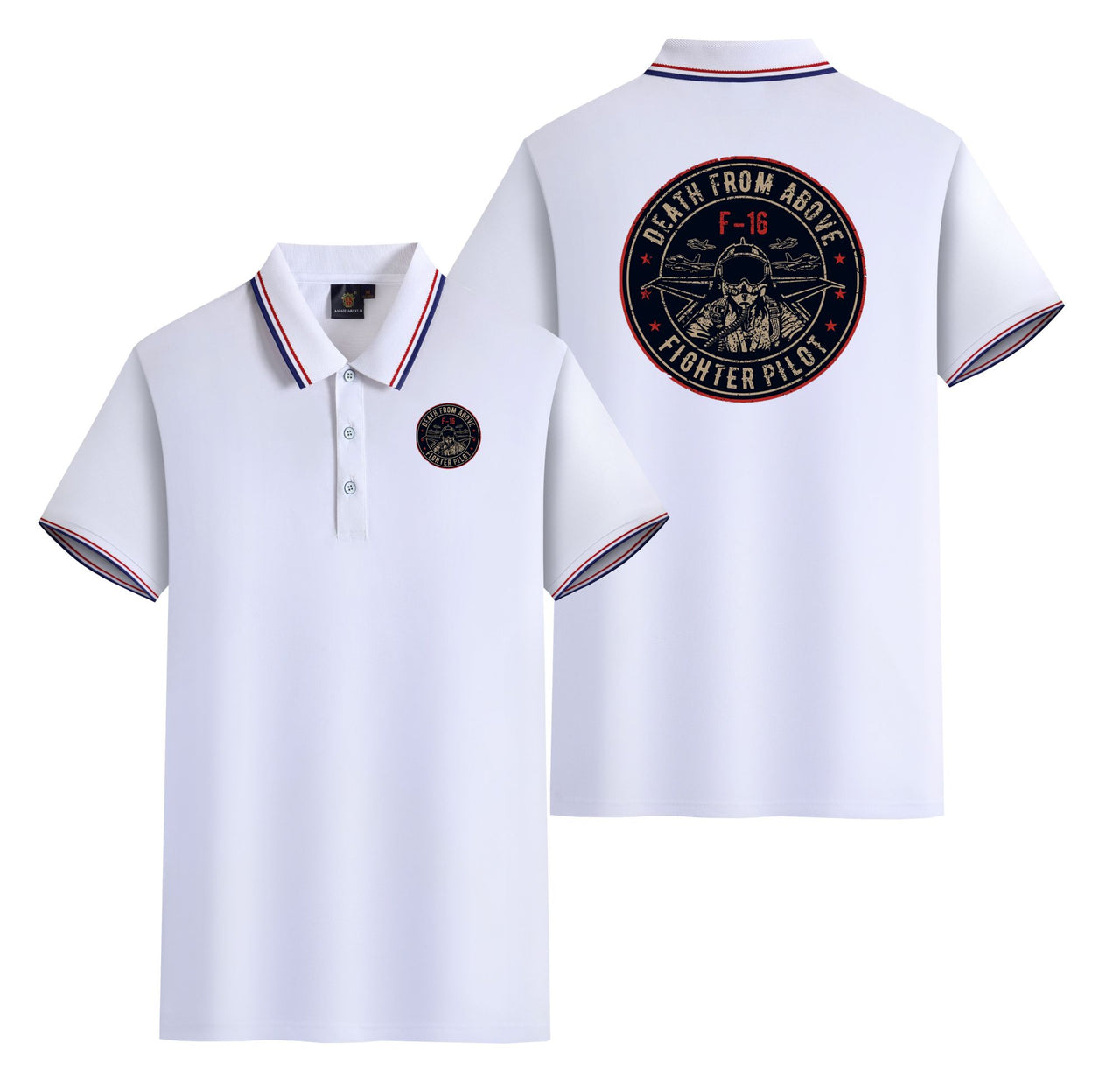 Fighter Jet 16 - Death From Above Designed Stylish Polo T-Shirts (Double-Side)