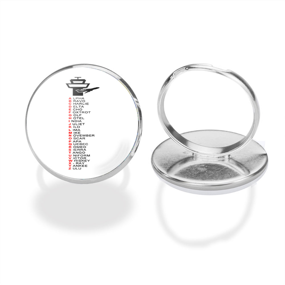Aviation Alphabet Designed Rings