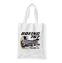 Thumbnail for Boeing 767 Engine (PW4000-94) Designed Tote Bags