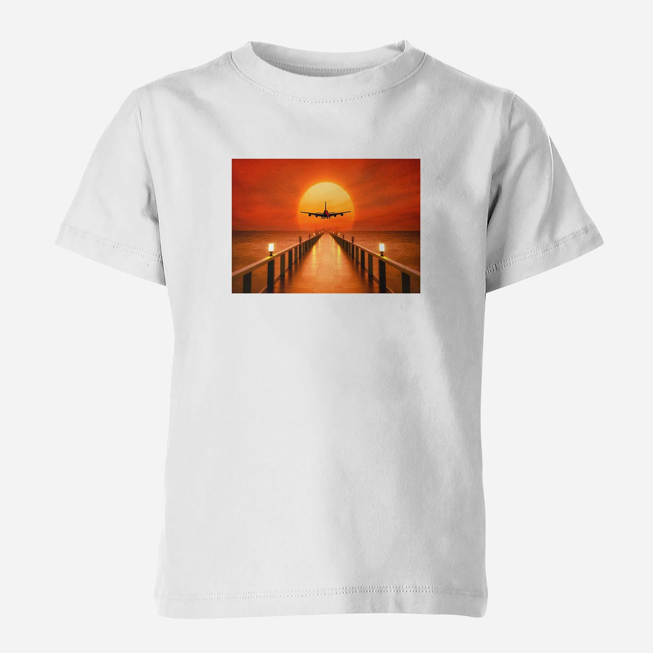 Airbus A380 Towards Sunset Designed Children T-Shirts