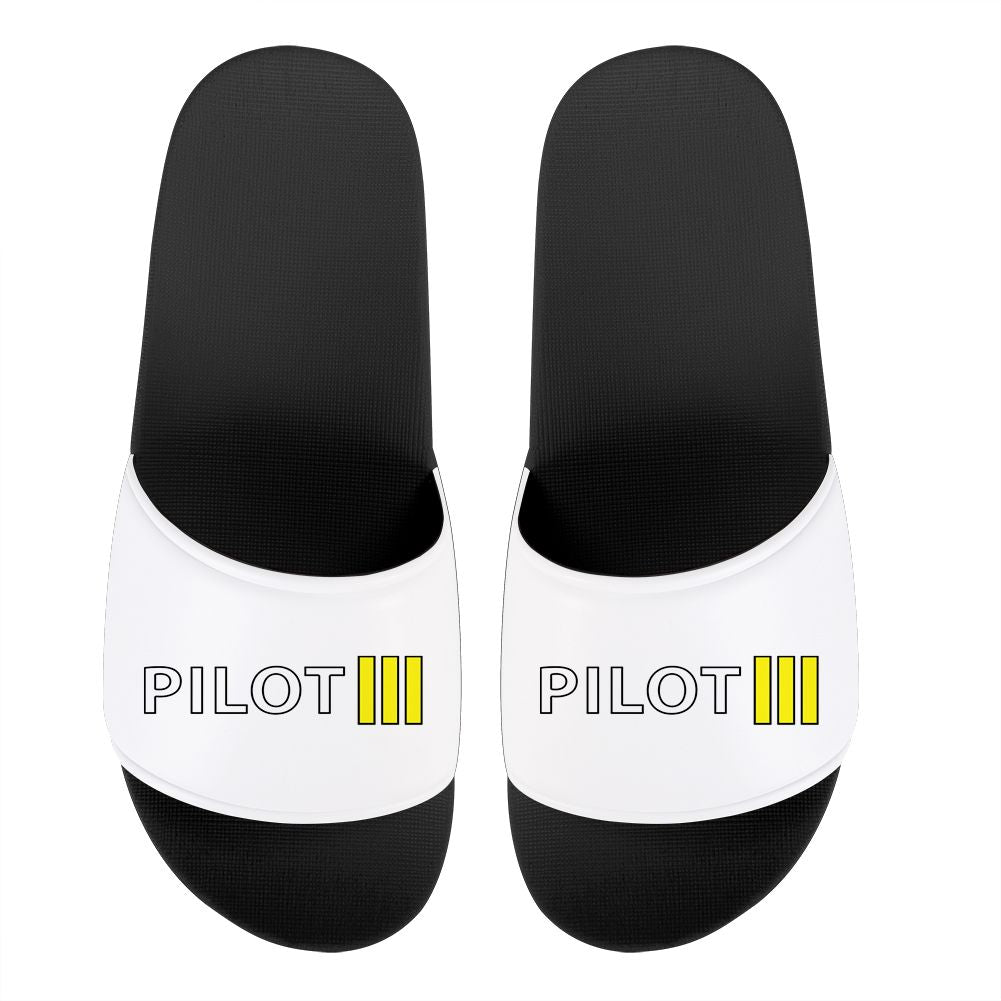 Pilot & Stripes (3 Lines) Designed Sport Slippers