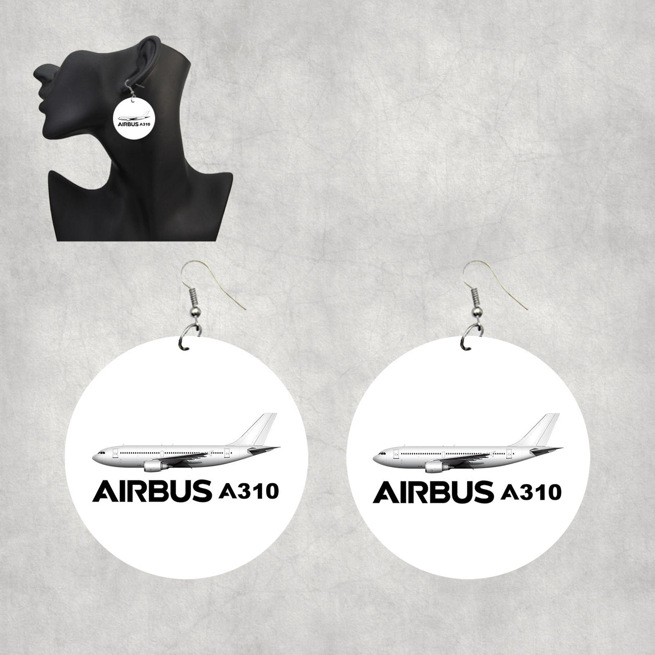 The Airbus A310 Designed Wooden Drop Earrings