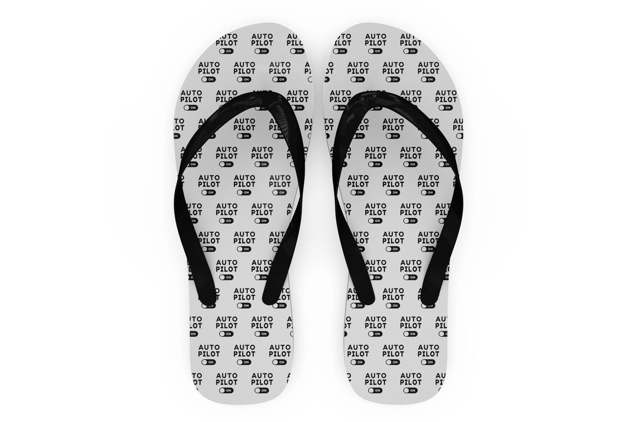 Auto Pilot ON Designed Slippers (Flip Flops)