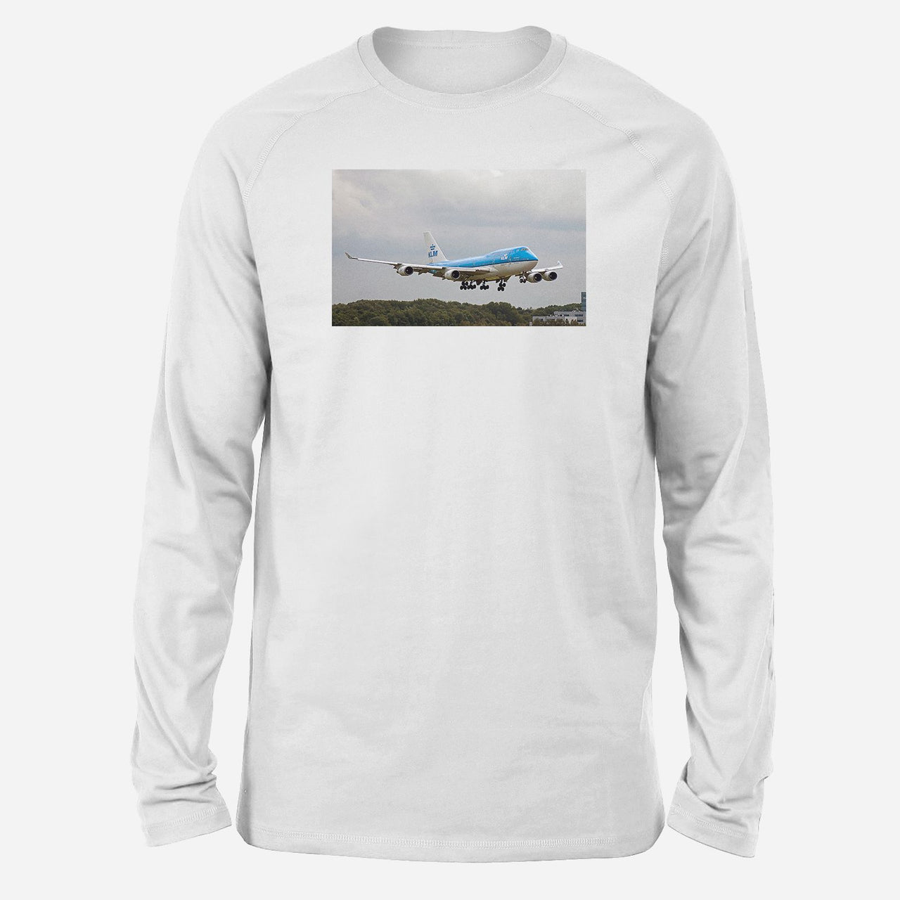 Landing KLM's Boeing 747 Designed Long-Sleeve T-Shirts