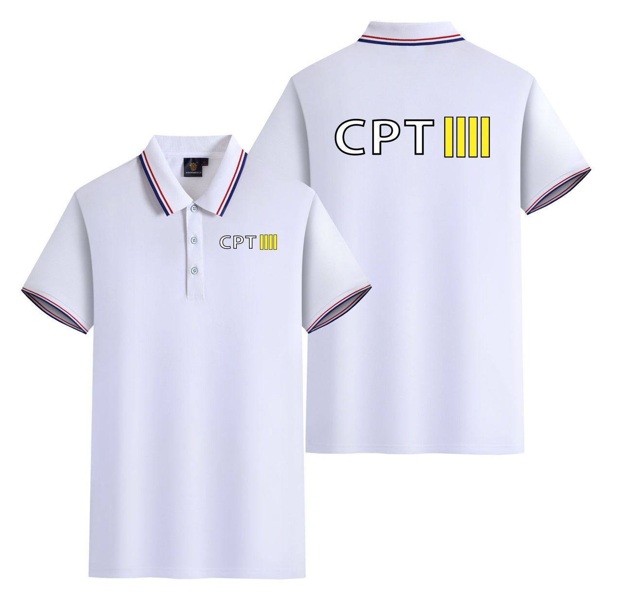 CPT & 4 Lines Designed Stylish Polo T-Shirts (Double-Side)