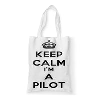 Thumbnail for Keep Calm I'm a Pilot Designed Tote Bags