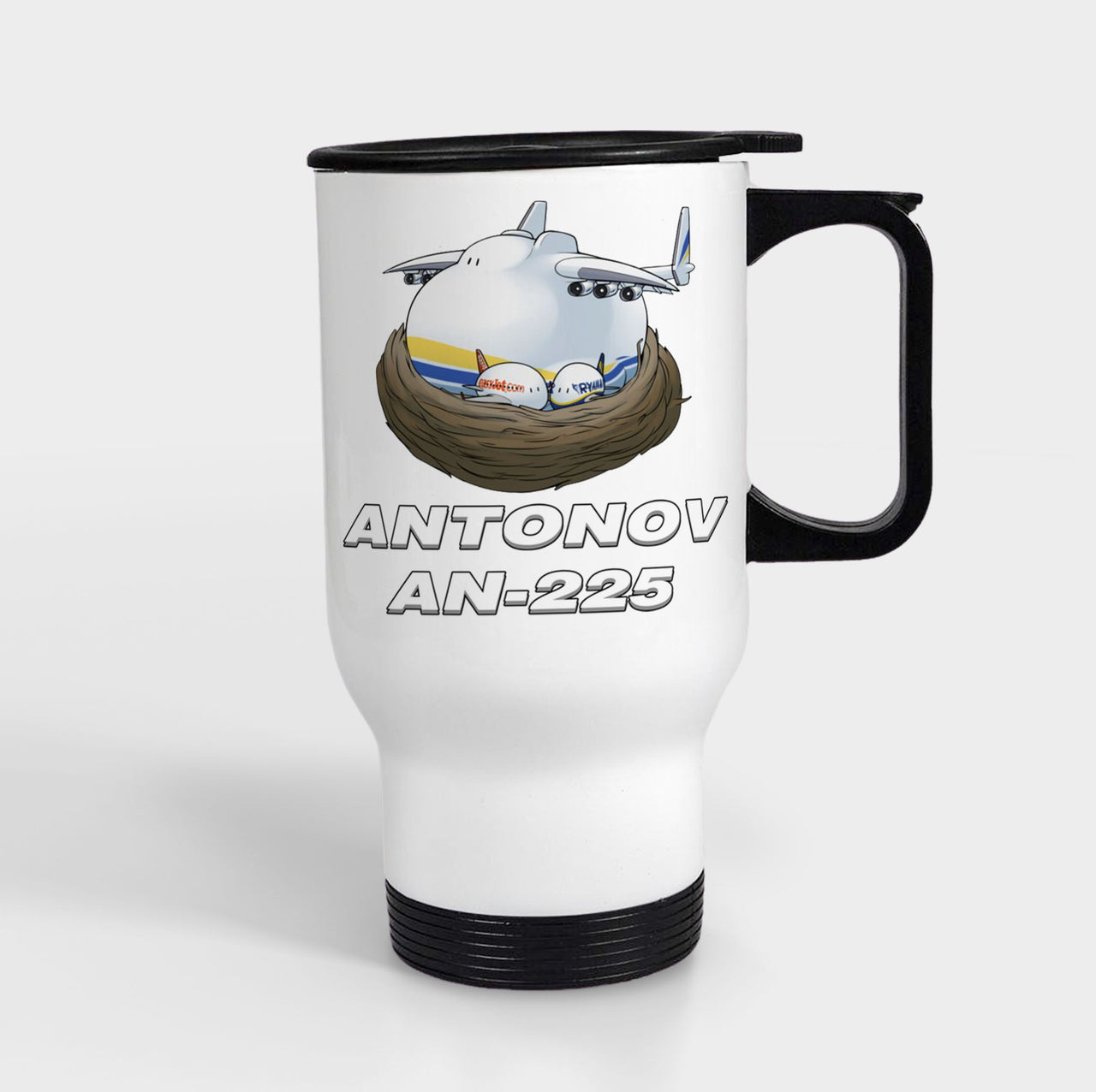 Antonov AN-225 (22) Designed Travel Mugs (With Holder)