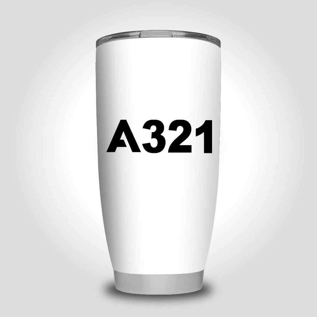 A321 Flat Text Designed Tumbler Travel Mugs