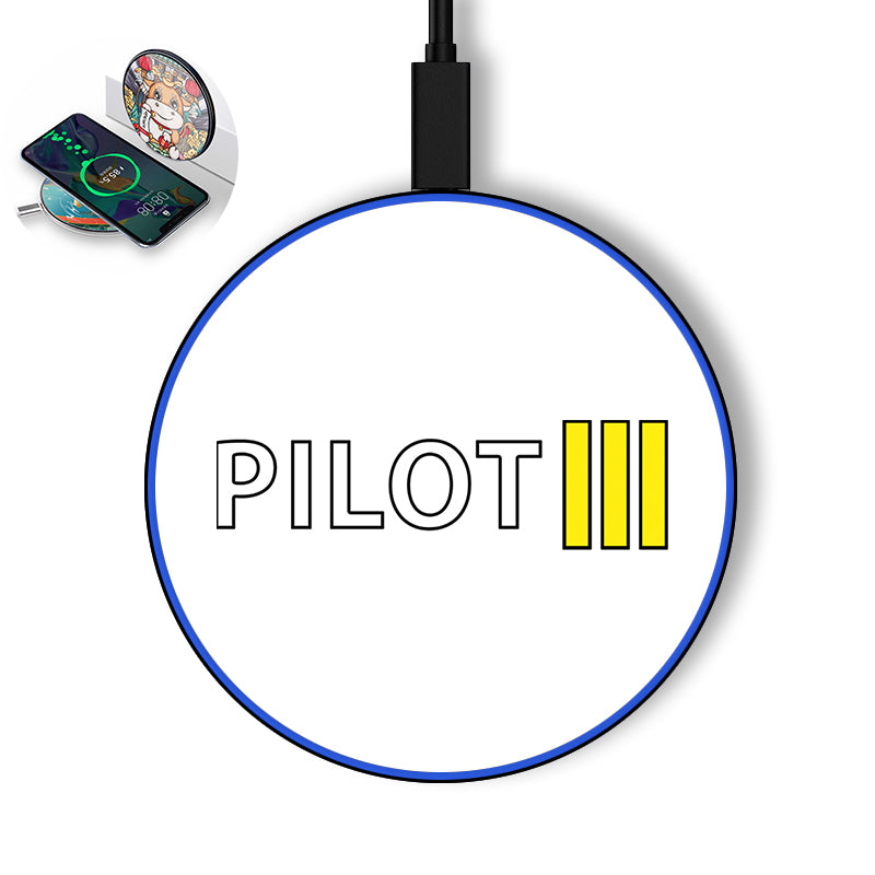Pilot & Stripes (3 Lines) Designed Wireless Chargers