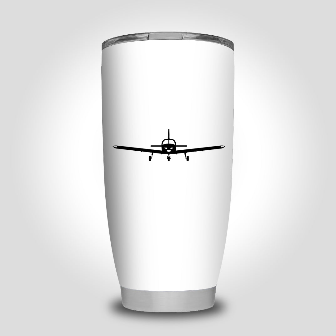 Piper PA28 Silhouette Plane Designed Tumbler Travel Mugs