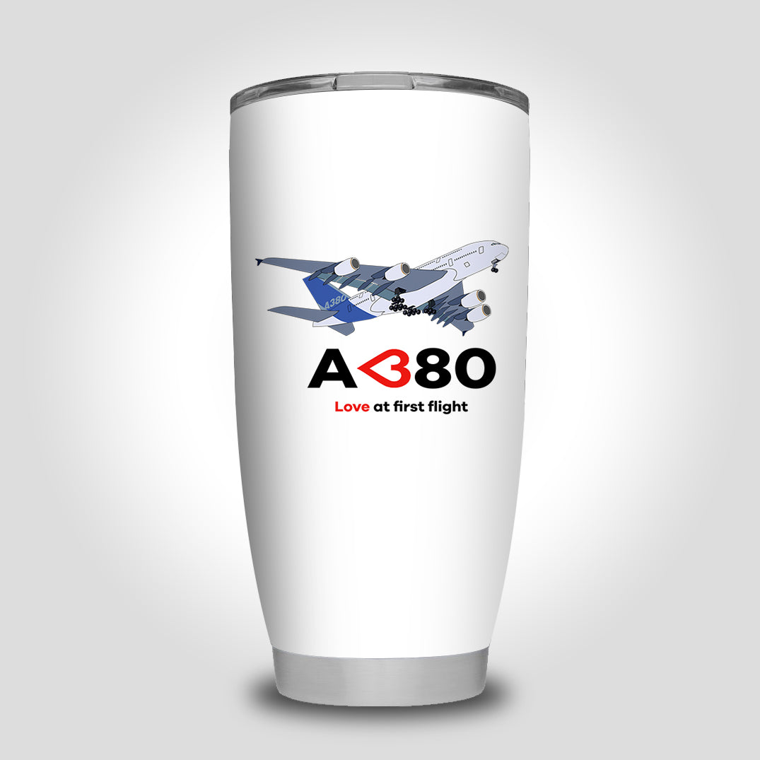 Airbus A380 Love at first flight Designed Tumbler Travel Mugs
