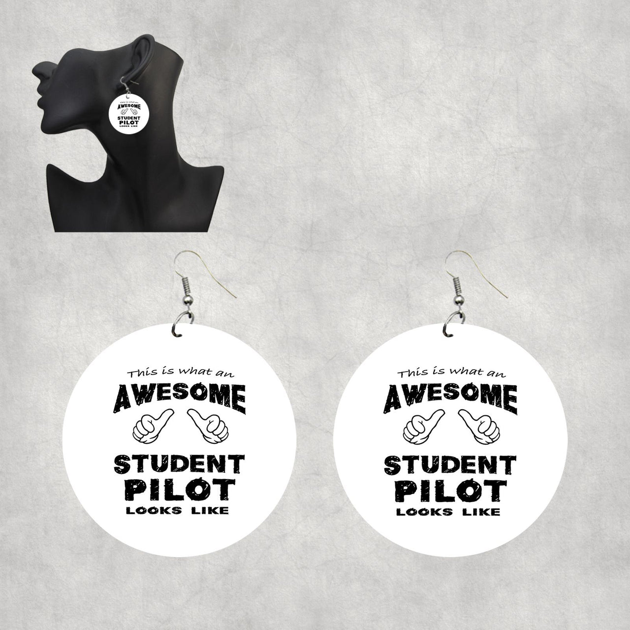 Student Pilot Designed Wooden Drop Earrings