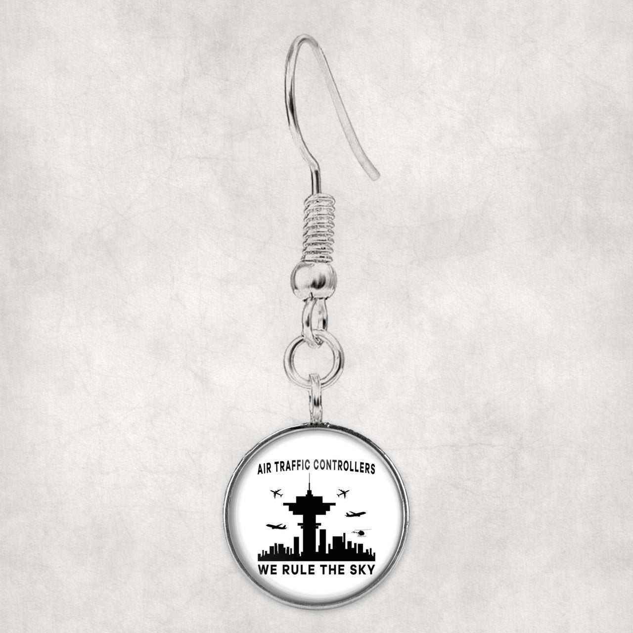 Air Traffic Controllers - We Rule The Sky Designed Earrings
