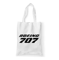 Thumbnail for Boeing 707 & Text Designed Tote Bags