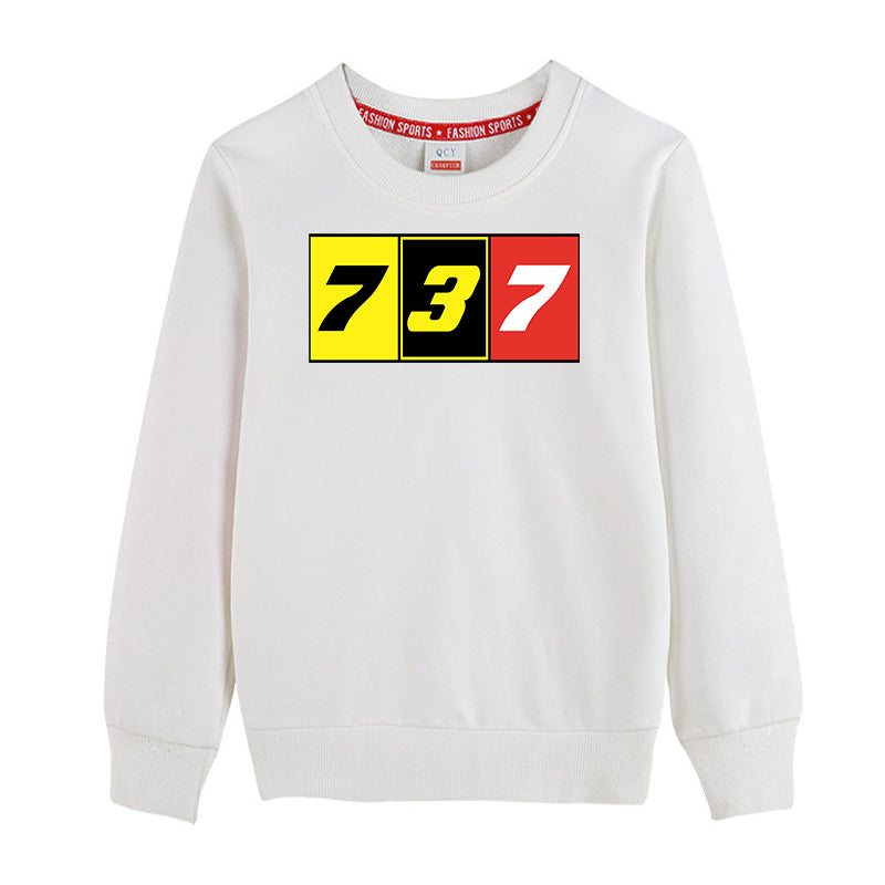 Flat Colourful 737 Designed "CHILDREN" Sweatshirts