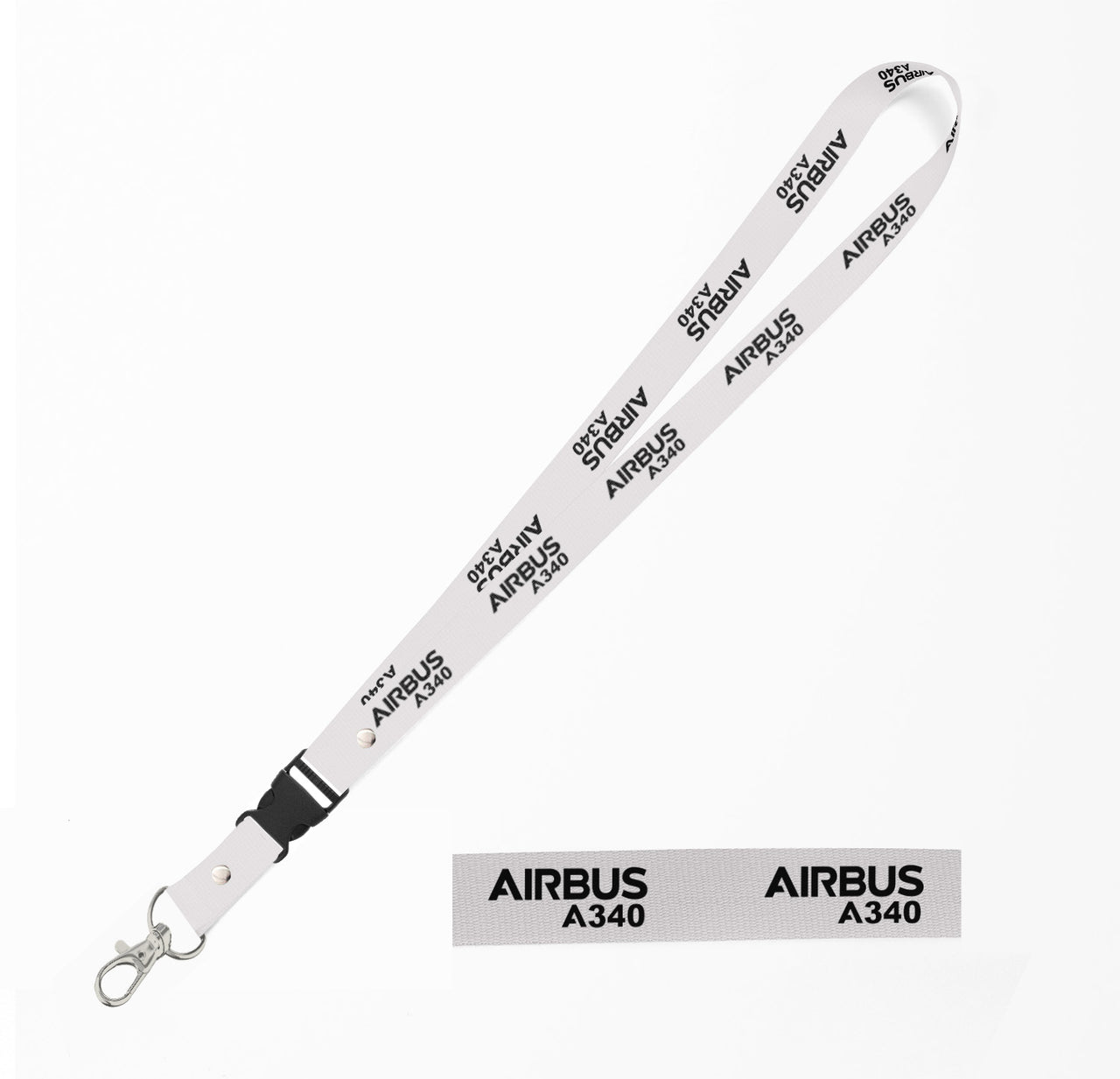 Airbus A340 & Text Designed Detachable Lanyard & ID Holders